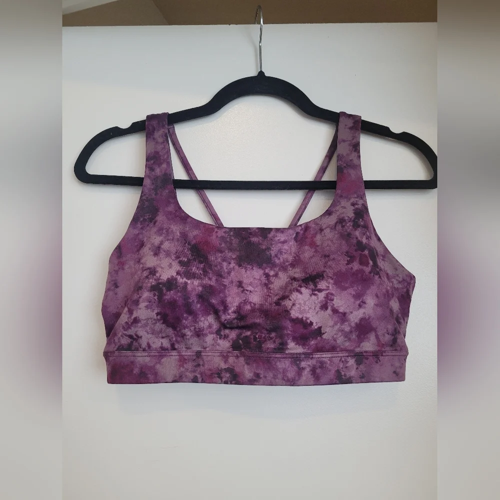 Athleta Exhale Purple Tie Dye Sports Bra Small - Picture 3 of 9
